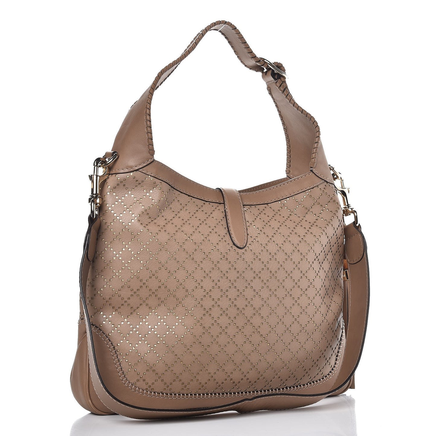 Calfskin Laser Cut Medium New Jackie Shoulder Bag Porridge