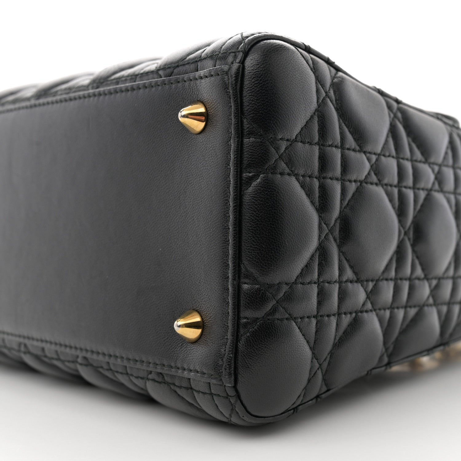 Christian Dior Lambskin Cannage Medium Lady Dior Black 10 of 12