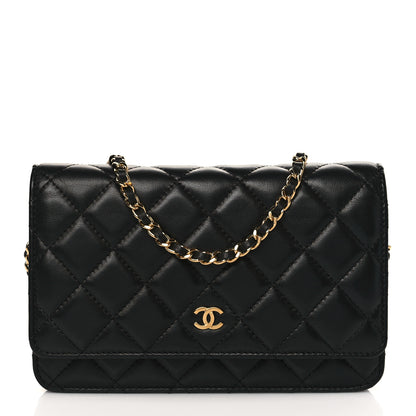 Chanel Lambskin Quilted Wallet On Chain WOC Black 1 of 11