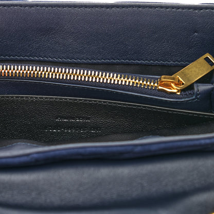 Saint Laurent Velvet Y Quilted Monogram Small Loulou Chain Satchel Marine 8 of 11