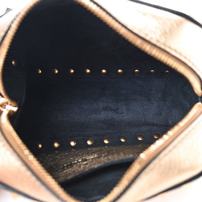 Valentino Garavani Metallic Pebbled Calfskin Rockstud Camera Crossbody Bag Gold 5 of 9