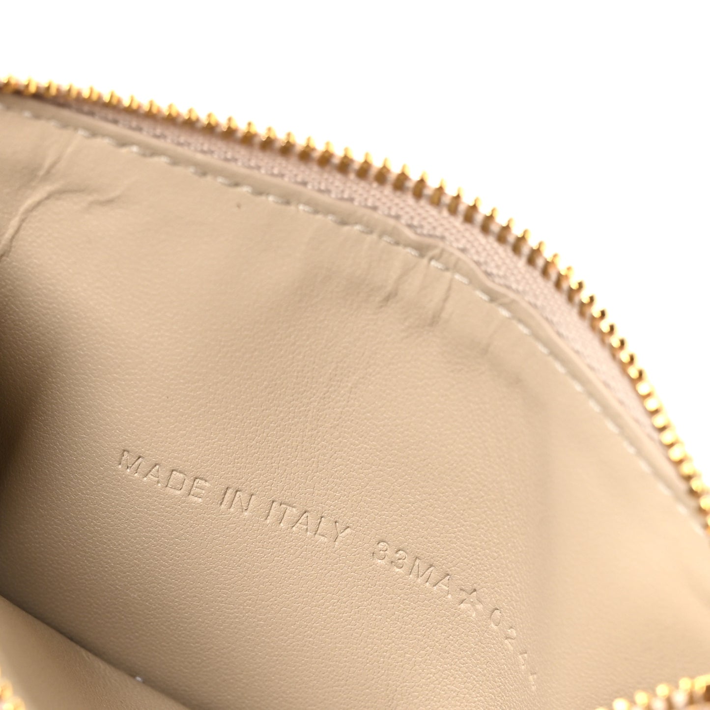 Supple Calfskin Cannage Caro Cosmos Zipped Card Holder Sand