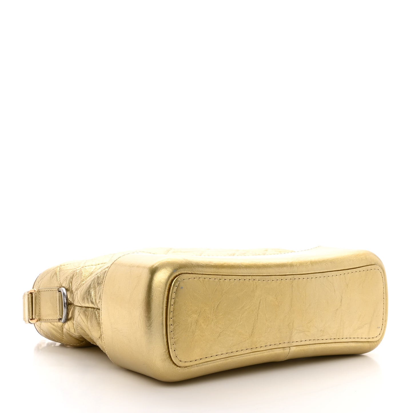 Metallic Lambskin Calfskin Quilted Medium Gabrielle Hobo Gold