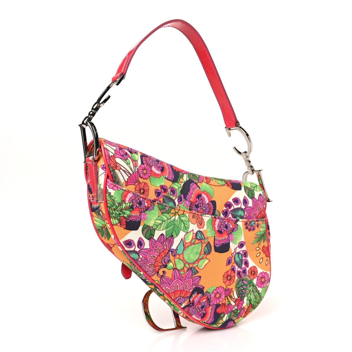 【24kcat】Dior HAWAII GLAMOUR mule Christian Dior Canvas Floral Hawaii Glamour Saddle Bag Multicolor