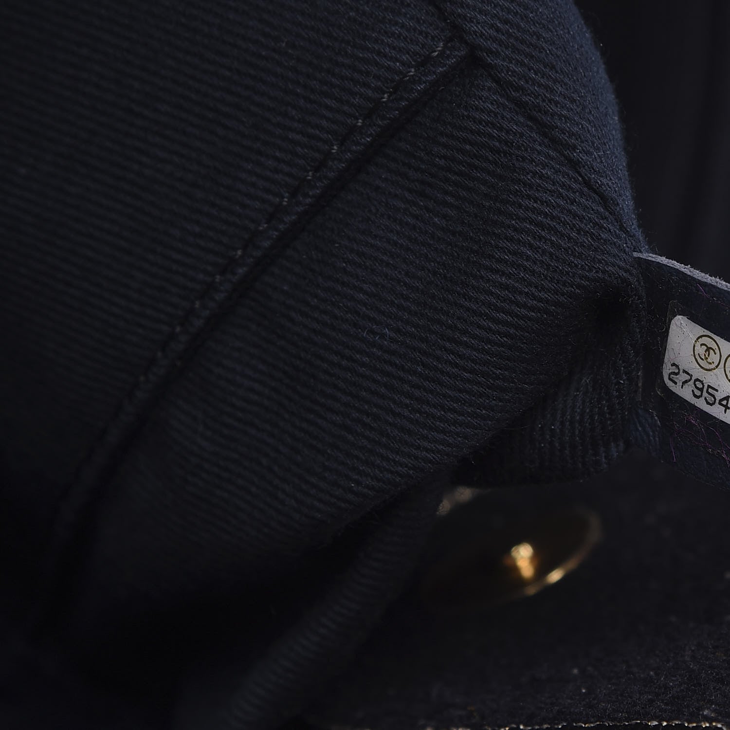 Chanel Lurex Canvas Medium Deauville Tote Navy Blue Gold 7 of 10