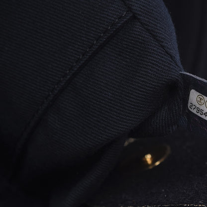 Chanel Lurex Canvas Medium Deauville Tote Navy Blue Gold 7 of 10