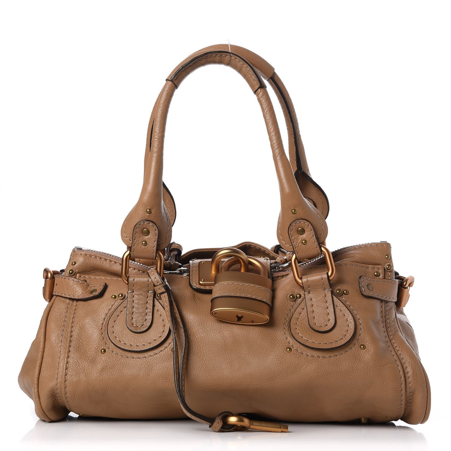 Calfskin Medium Paddington Satchel Taupe