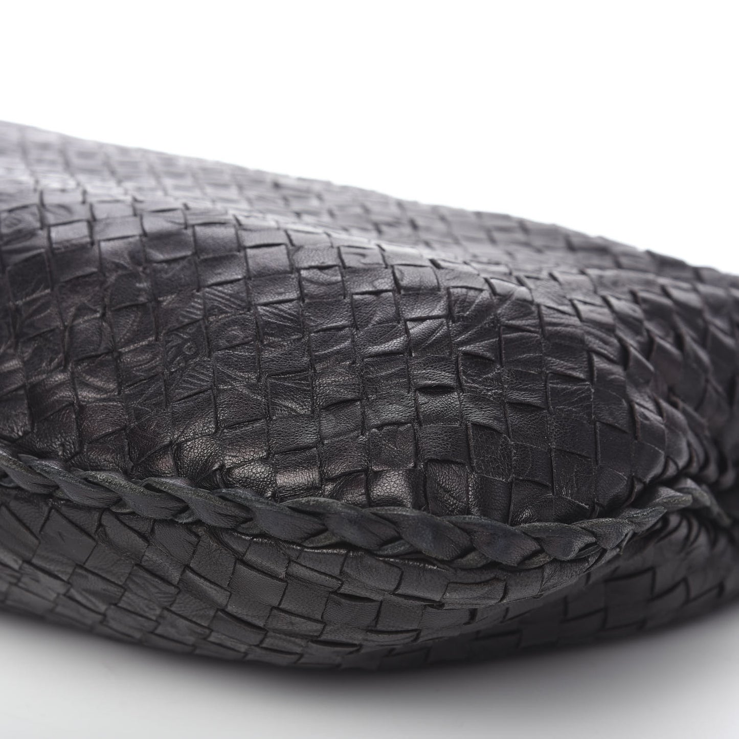 Nappa Intrecciato Embossed Medium Veneta Hobo Black