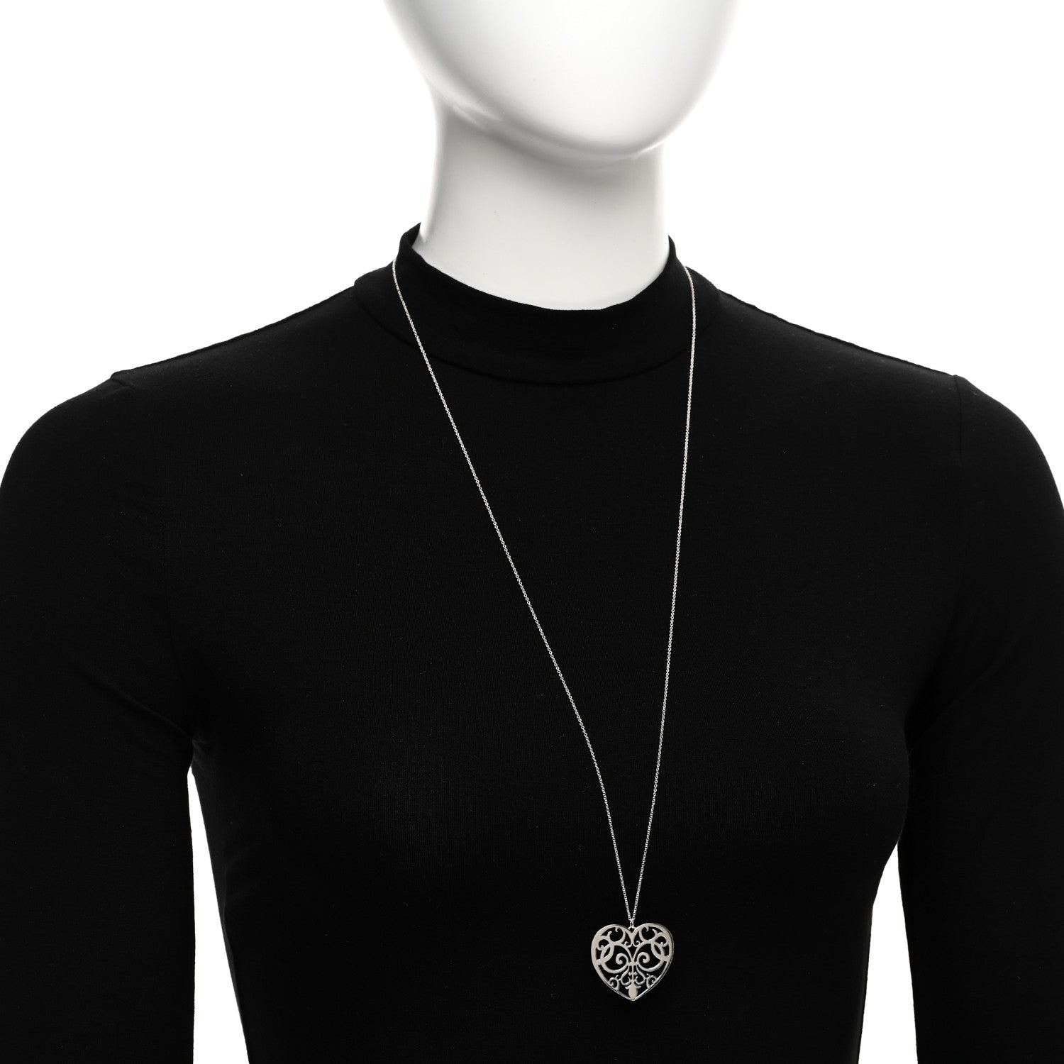 Tiffany Sterling Silver Enchant Heart Pendant Necklace 2 of 4