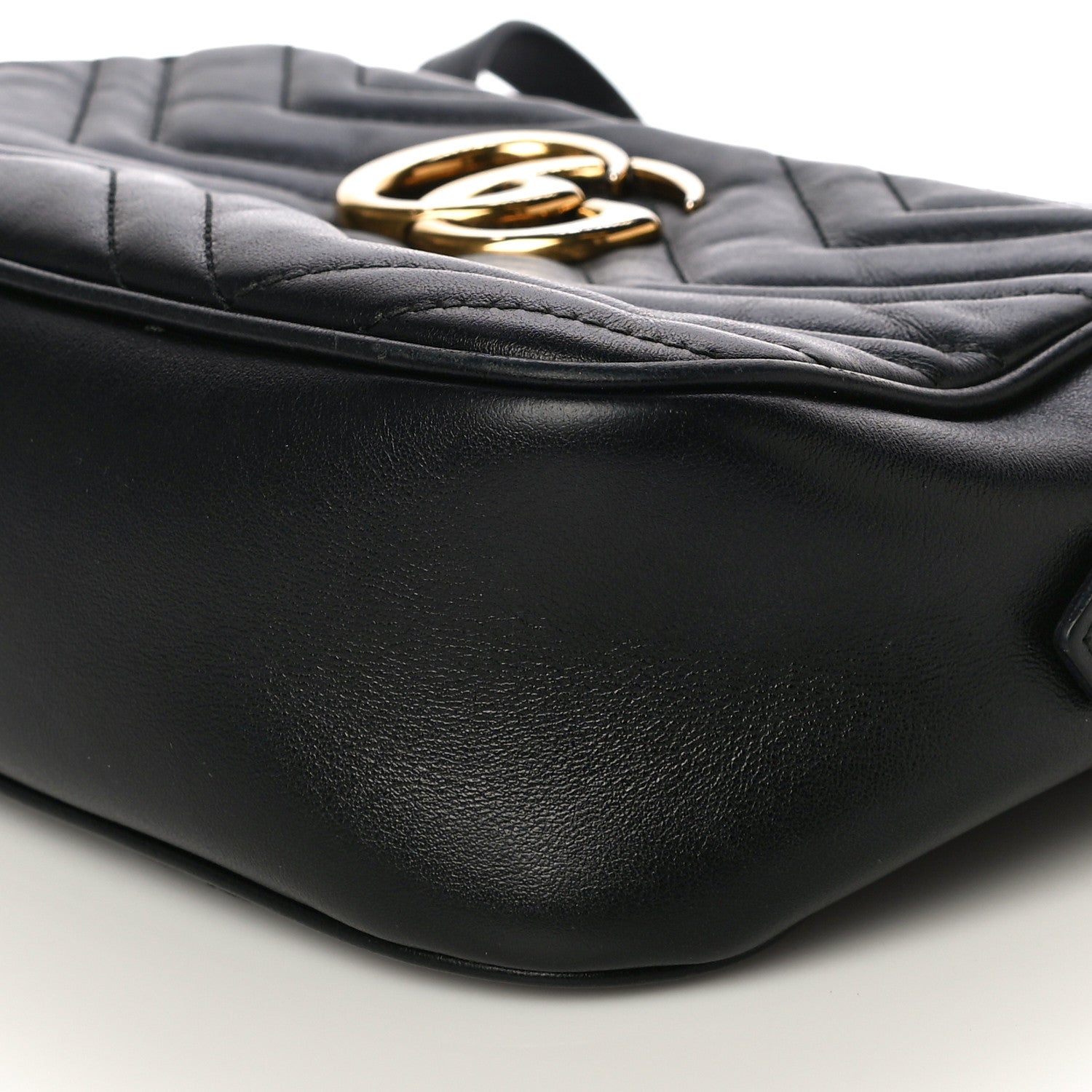 Gucci Calfskin Matelasse Small GG Marmont Chain Shoulder Bag Black 11 of 19