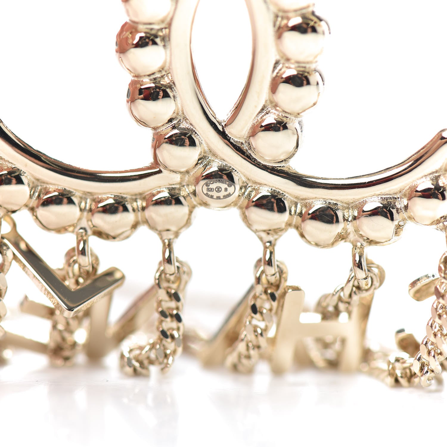 Chanel Crystal Pearl Bow-tiful CC Multi Strand Chain Logo Brooch Gold 4 of 4