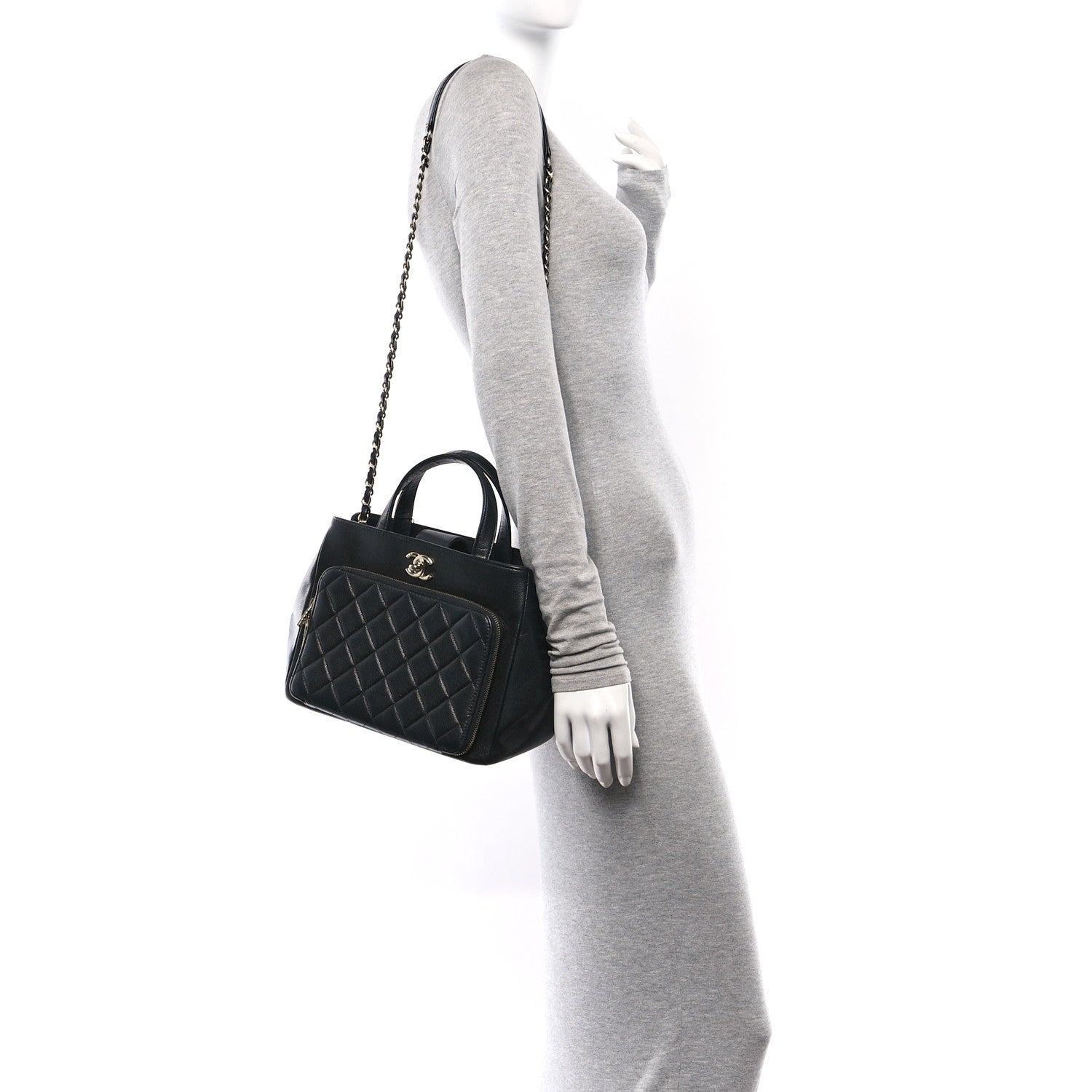 Chanel Caviar Quilted Small Business Affinity Shopping Bag Black 2 of 10