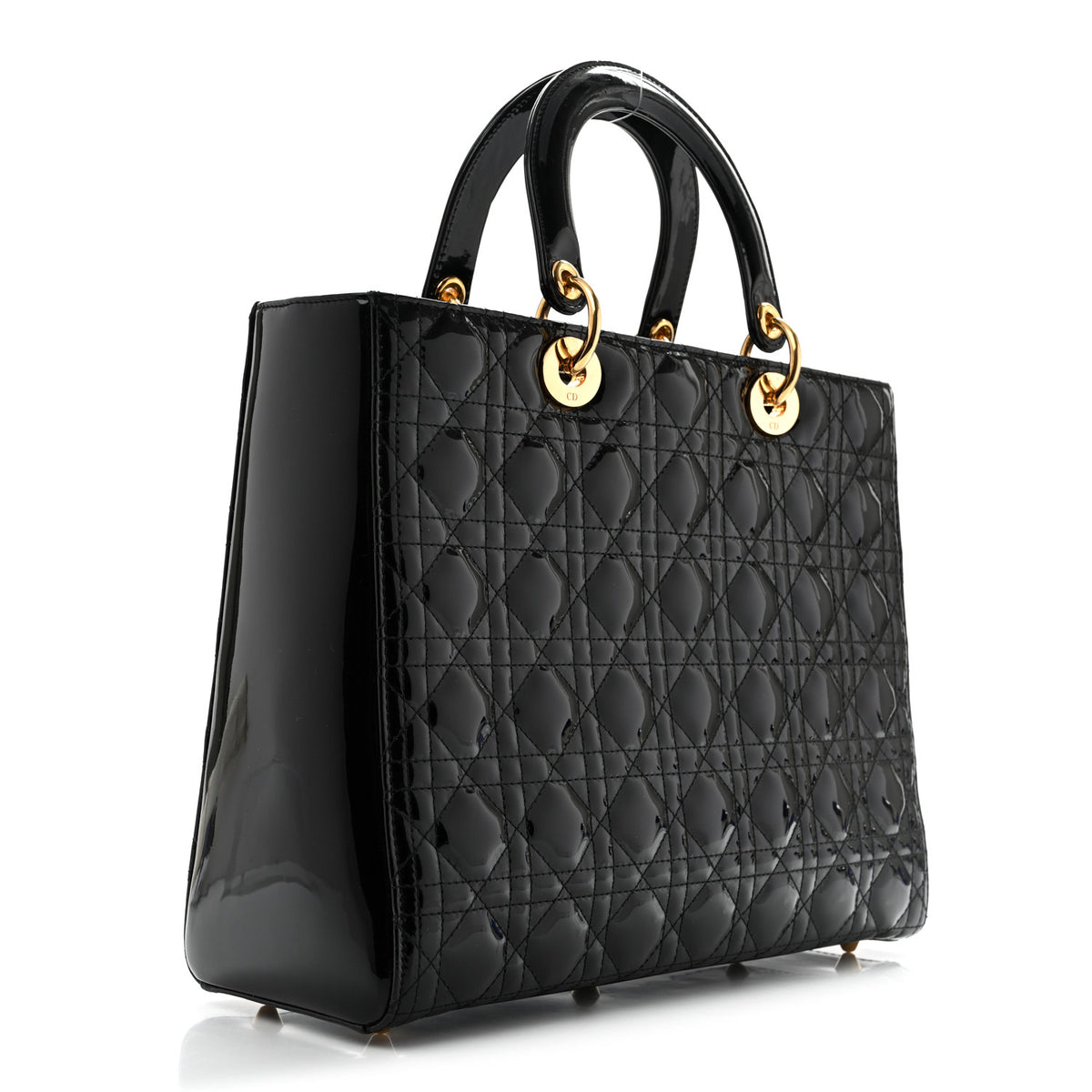 Christian Dior Patent Cannage Large Lady Dior Black 2 of 12