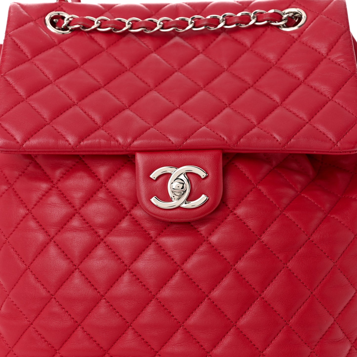 Lambskin Quilted Large Urban Spirit Backpack Red