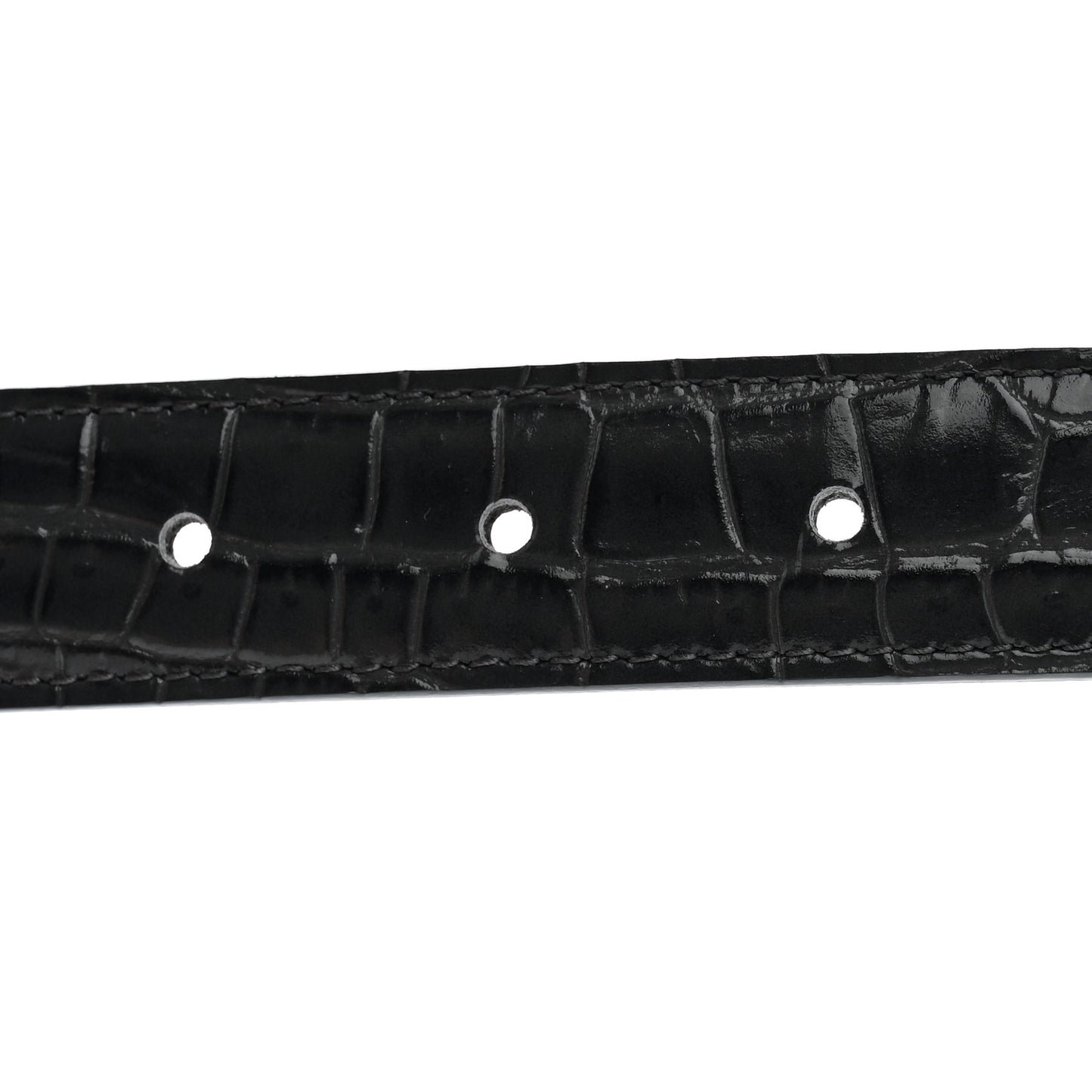 Crocodile Embossed Calfskin Belt 80 32 Dark Grey