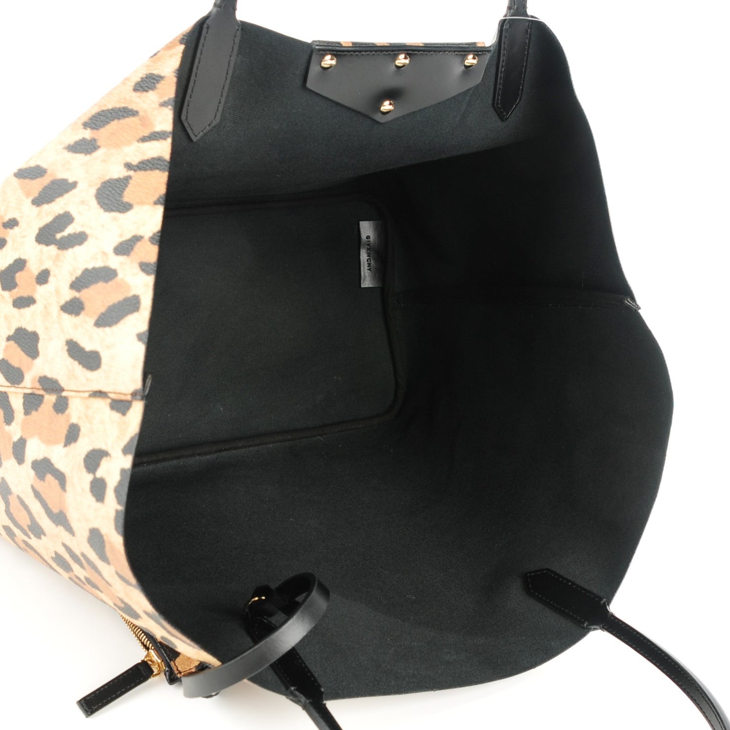 Textured Coated Canvas Leopard Print Large Antigona Tote
