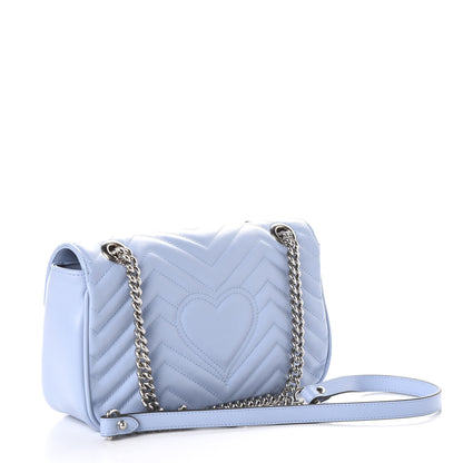 Gucci Calfskin Matelasse Small GG Marmont Shoulder Bag Porcelain Light Blue 2 of 9