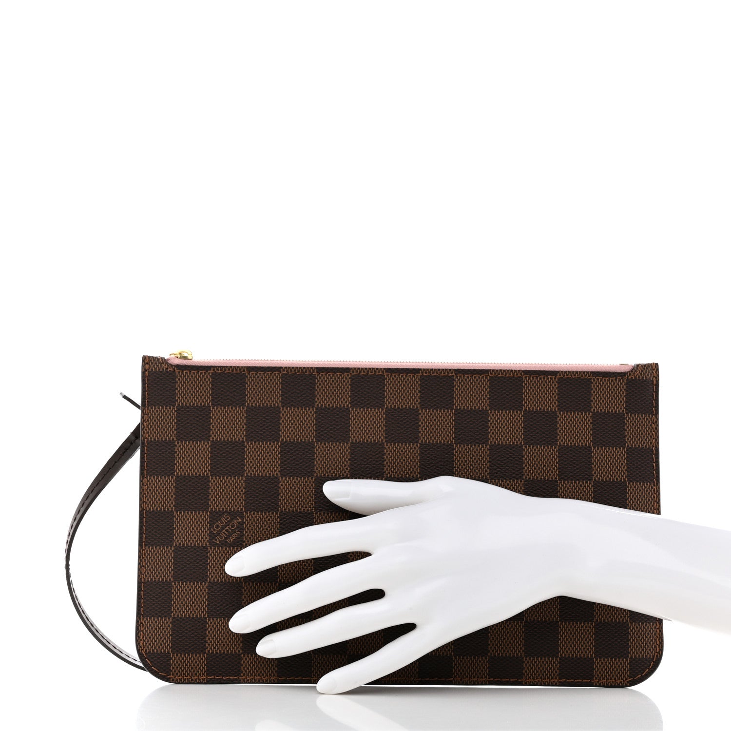 Louis Vuitton Damier Ebene Neverfull MM GM Pochette Rose Ballerine 2 of 6