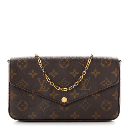 Louis Vuitton Monogram Pochette Felicie Chain Wallet Fuchsia 1 of 10
