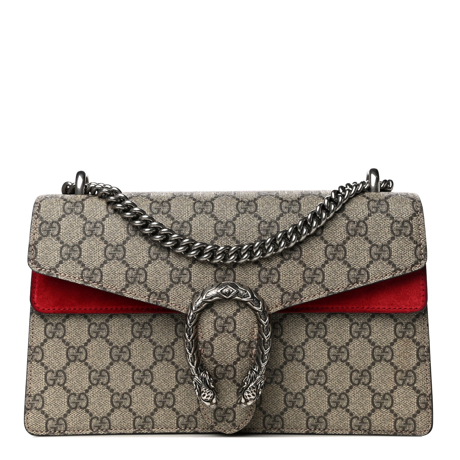Gucci GG Supreme Monogram Small Dionysus Shoulder Bag Red 1 of 19