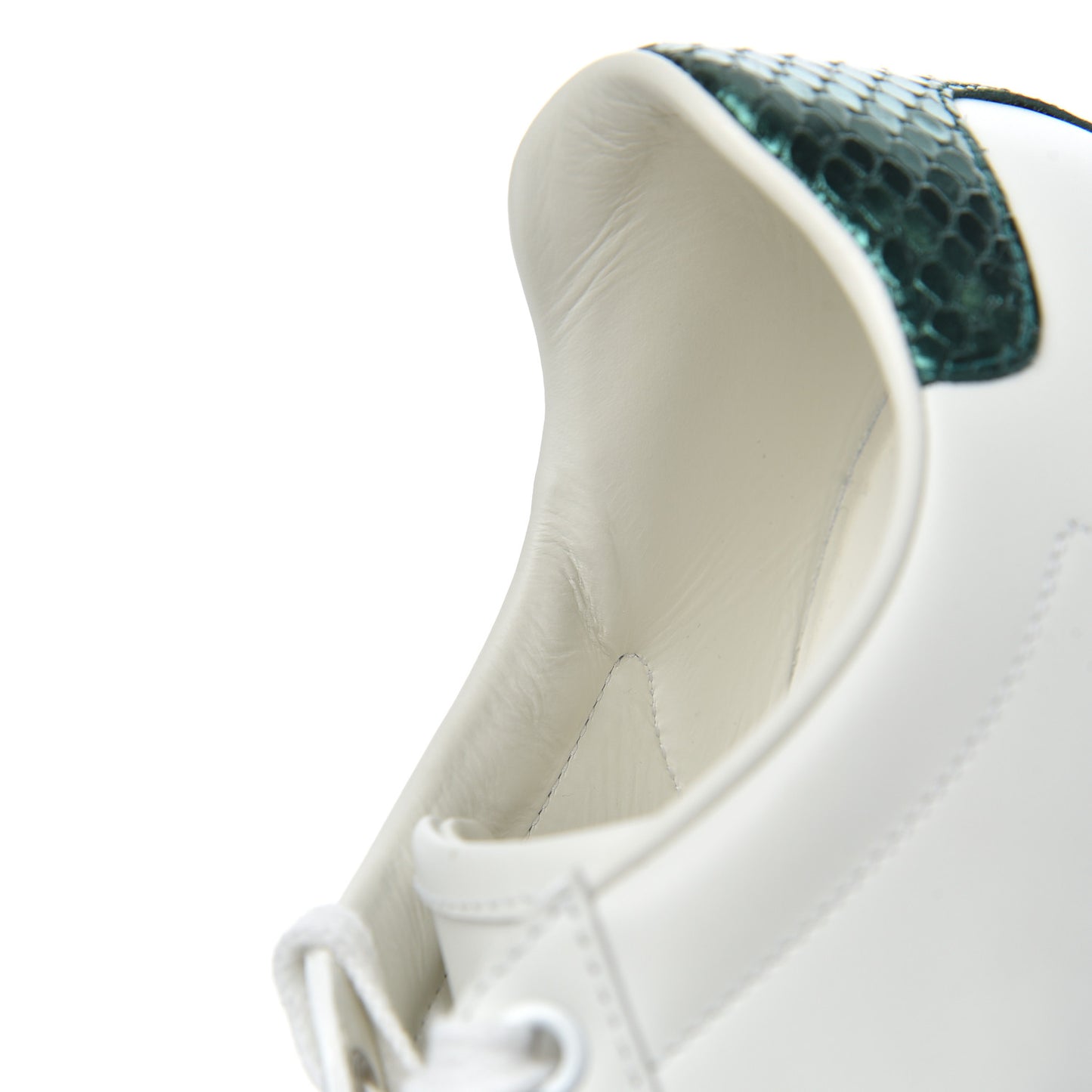 Calfskin Ayers Bee Embroidered Womens Ace Sneakers 37.5 White Green