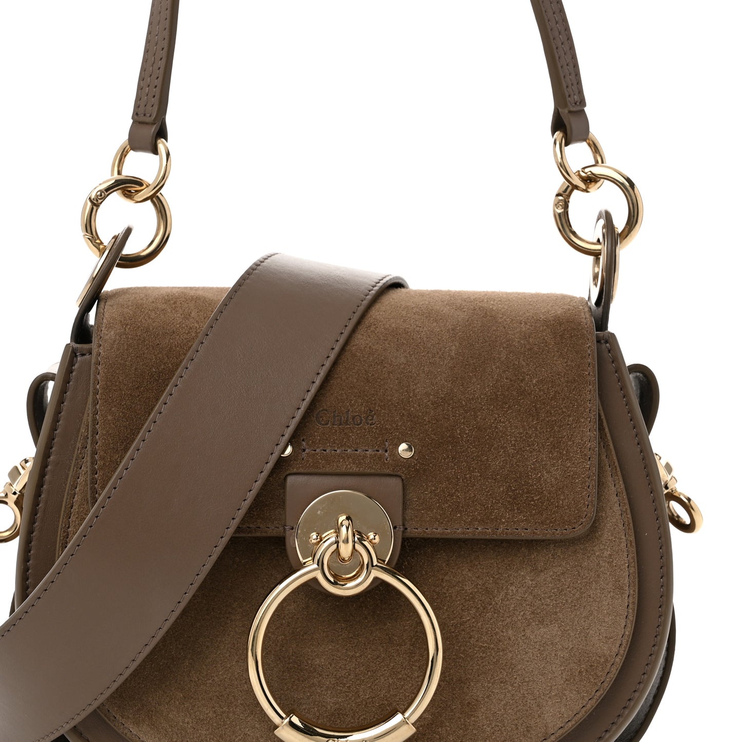 Calfskin Suede Small Tess Bag Army Green