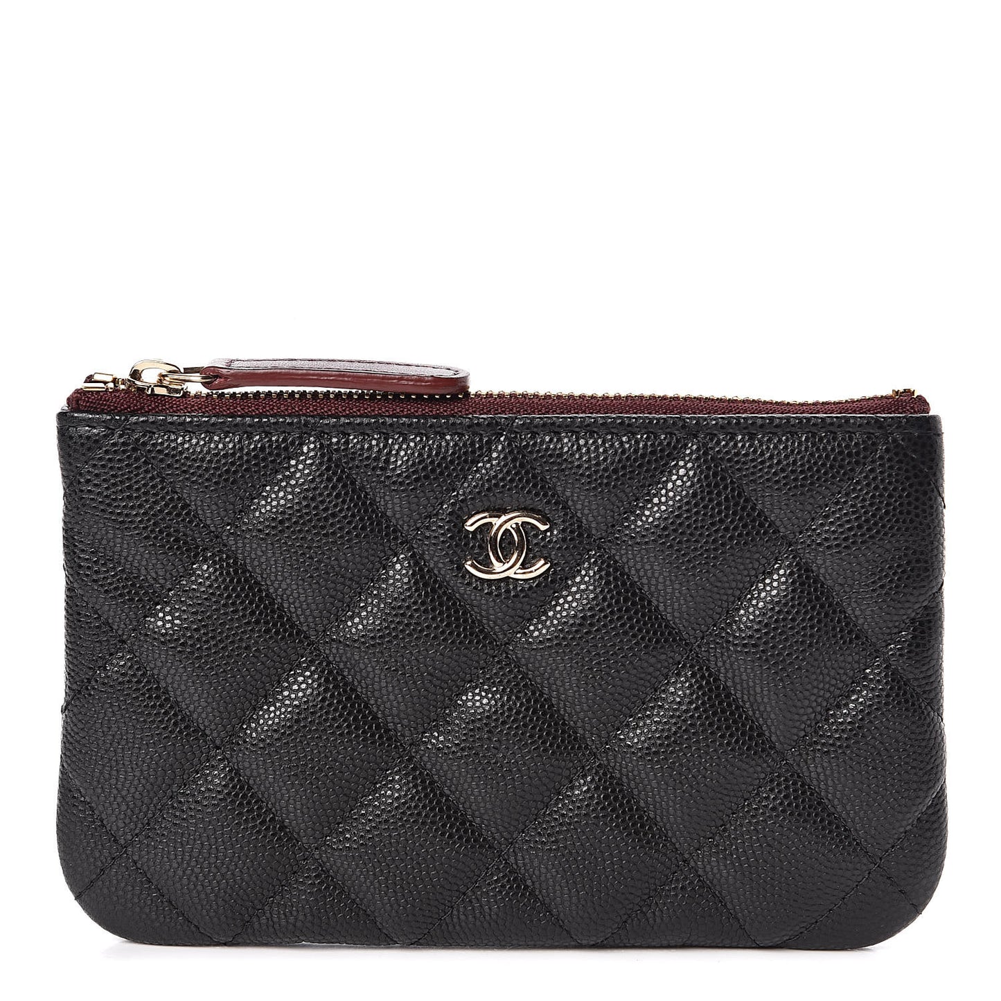 Caviar Quilted Small Cosmetic Case Black