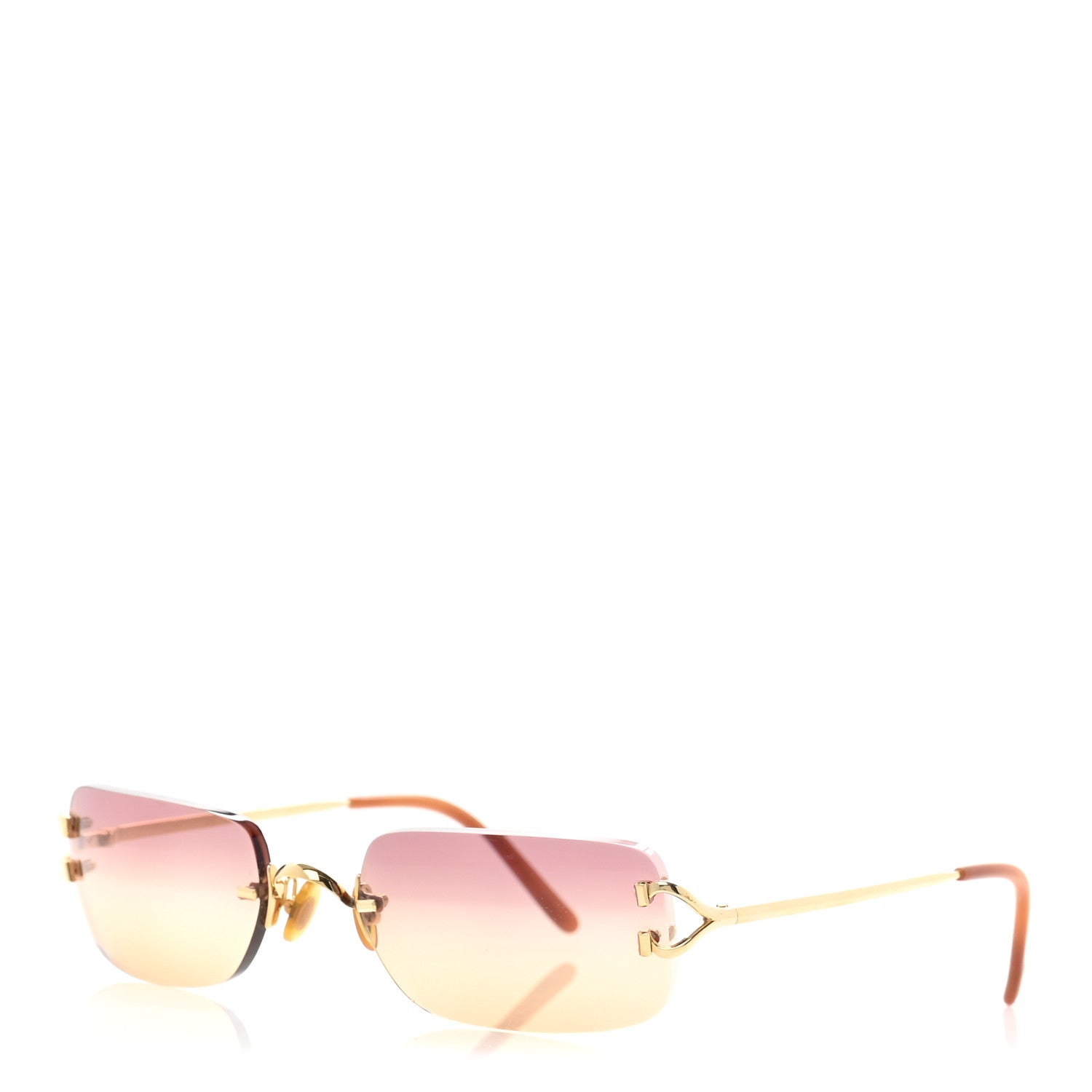 Cartier Rimless Gradient Sunglasses Gold 1729917 – FASHIONPHILE