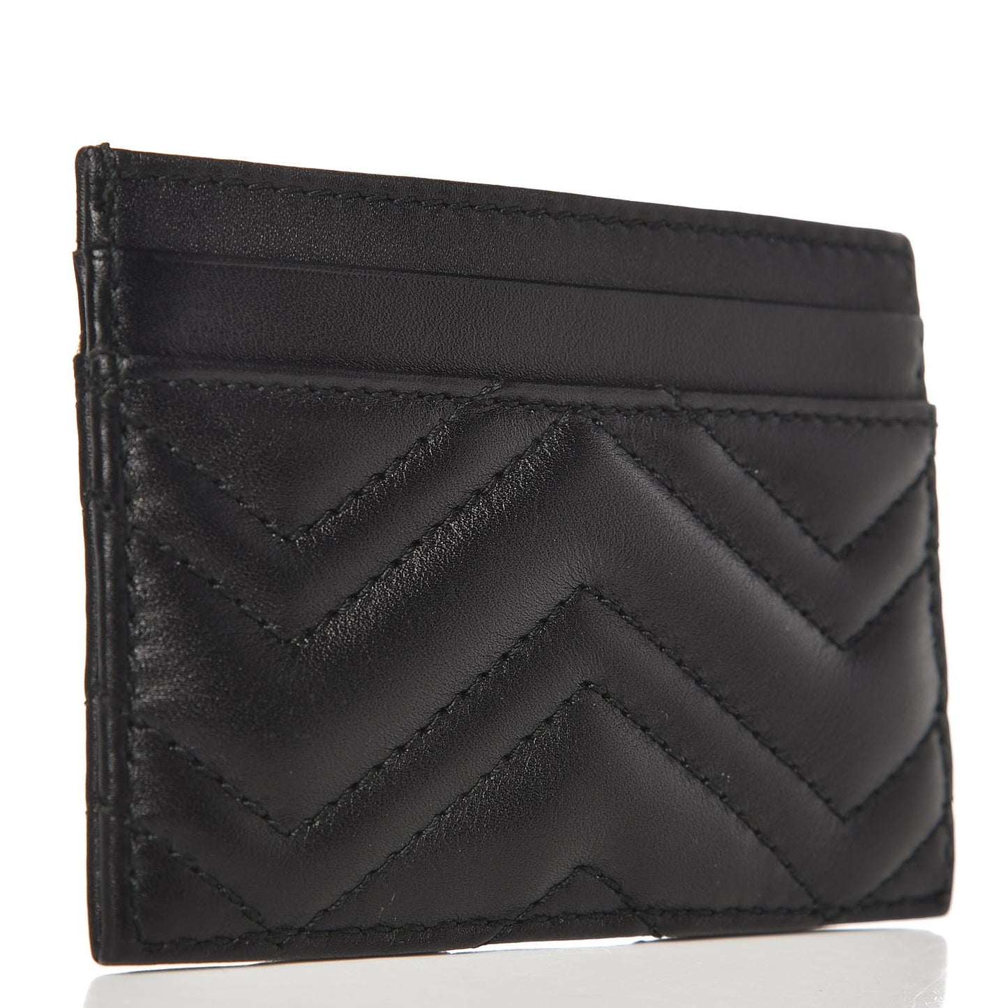 Calfskin Matelasse GG Marmont Card Holder Black