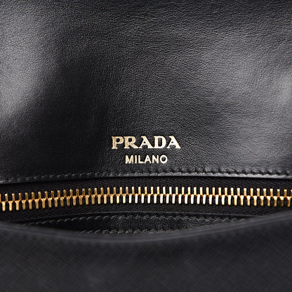 Prada Saffiano Lux Chain Shoulder Bag Black 5 of 11