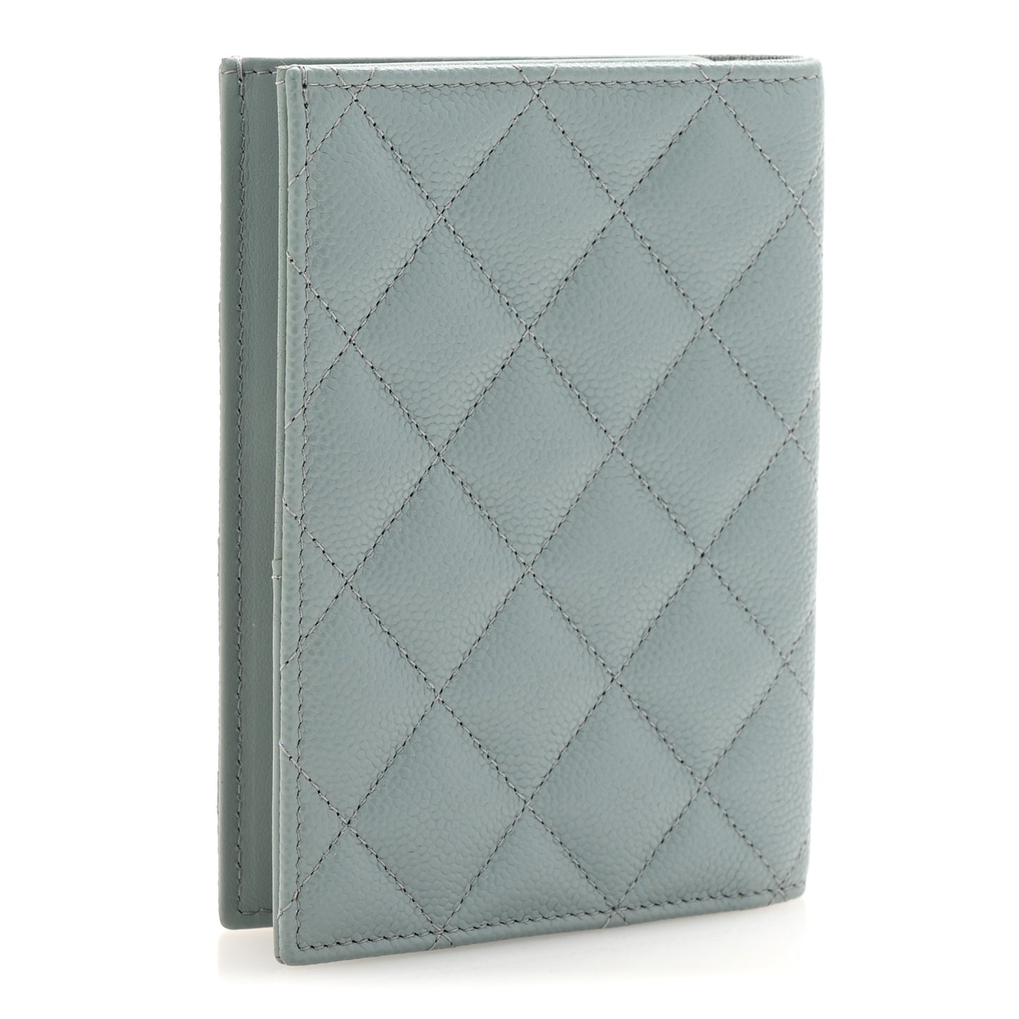 Caviar Quilted Passport Holder Blue