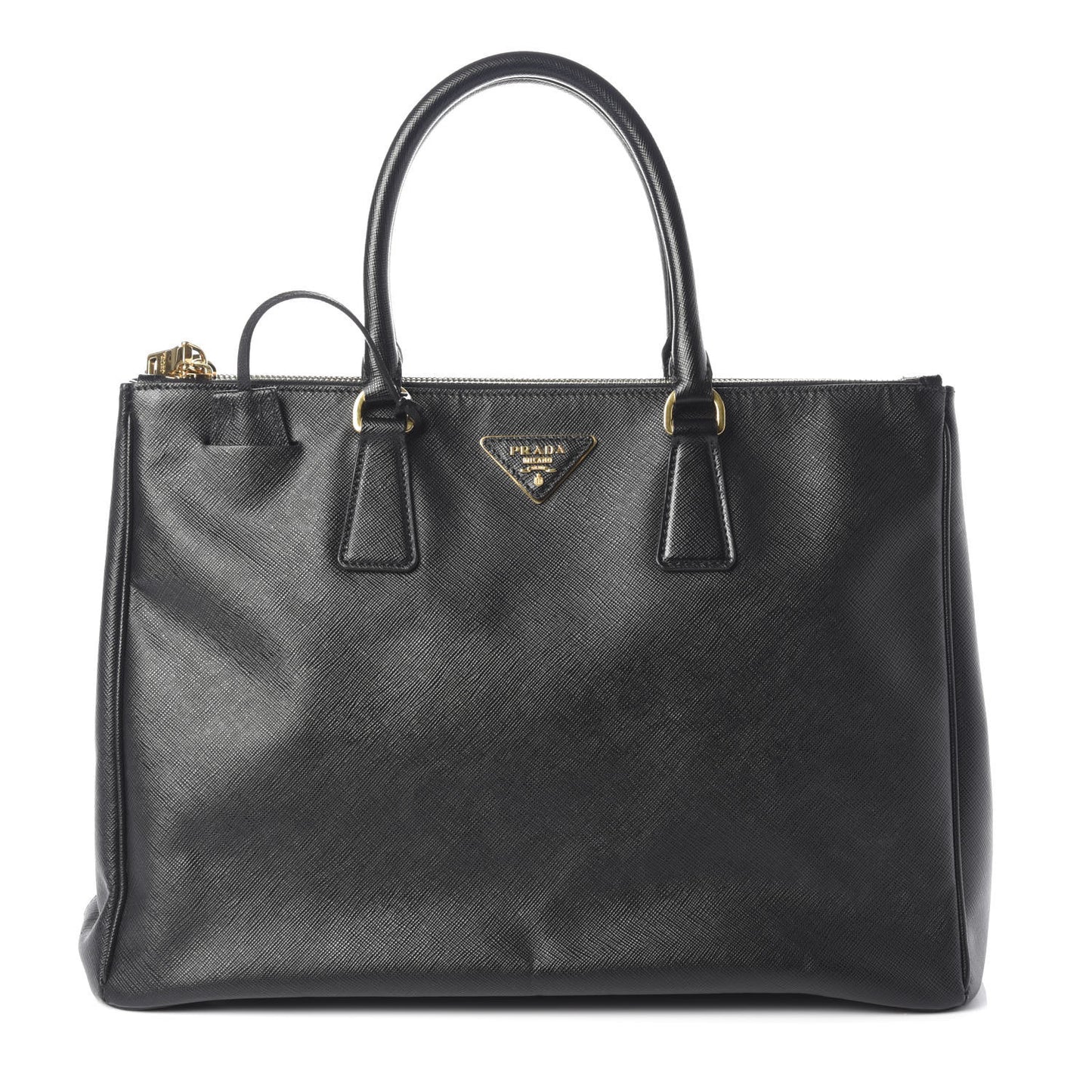 Saffiano Large Galleria Double Zip Tote Black