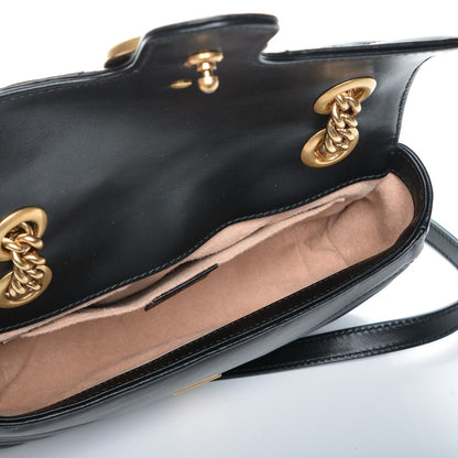 Gucci Calfskin Matelasse Mini GG Marmont Shoulder Bag Black 5 of 7