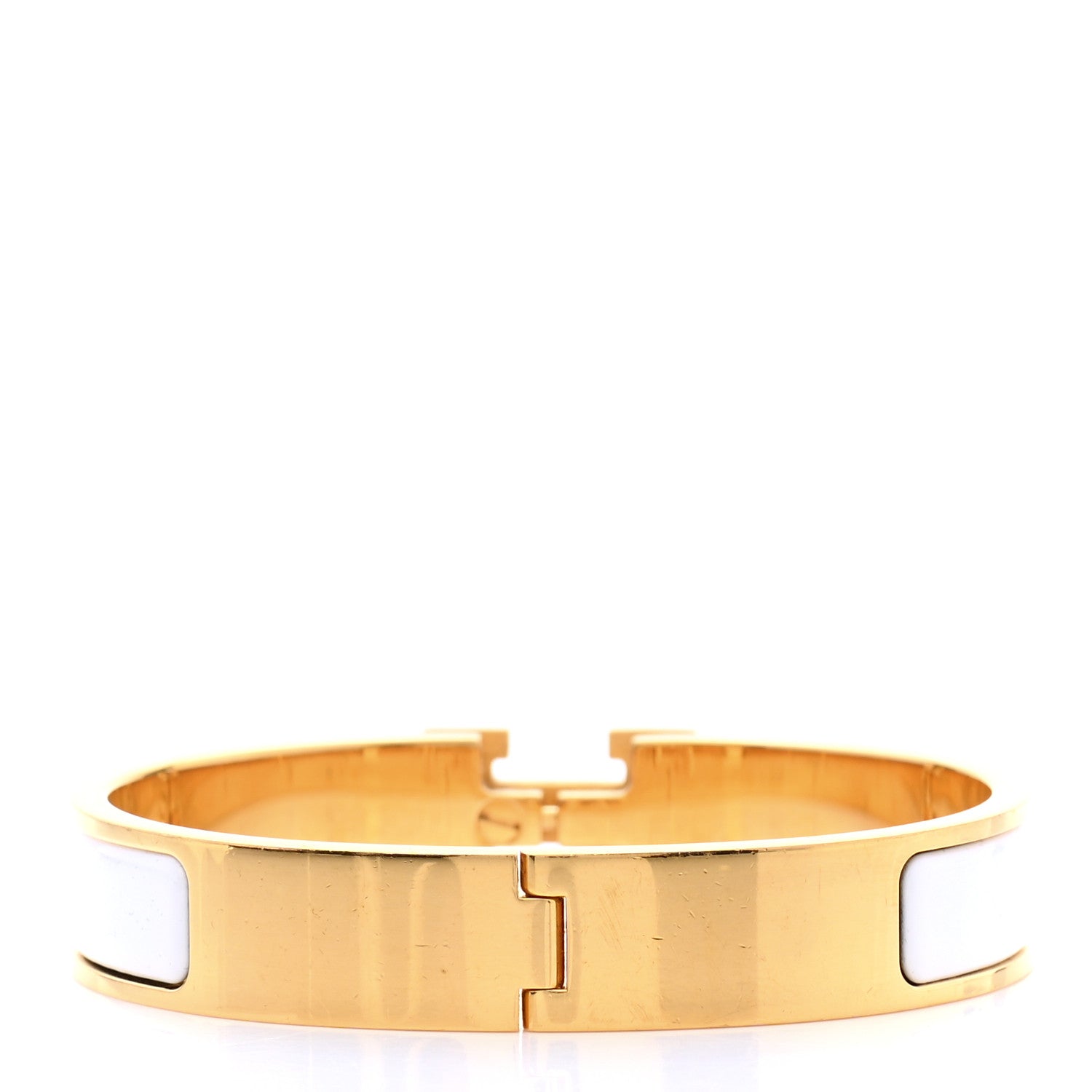 Hermes Enamel Narrow Clic Clac H Bracelet PM White 3 of 5