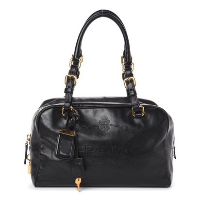 Prada Box Embossed Logo Bowler Black 1 of 9