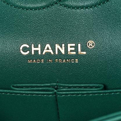 Chanel Iridescent Calfskin Quilted Medium Double Flap Green 6 of 10