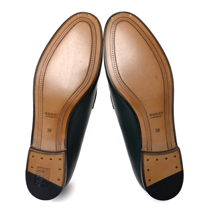 Gucci Calfskin Womens Jordaan Loafers 38 Green 7 of 11