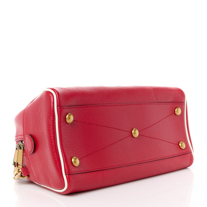 Gucci X ADIDAS Textured Dollar Calfskin Web Trefoil Logo Embossed Mini Bowling Bag Red Off White 4 of 11