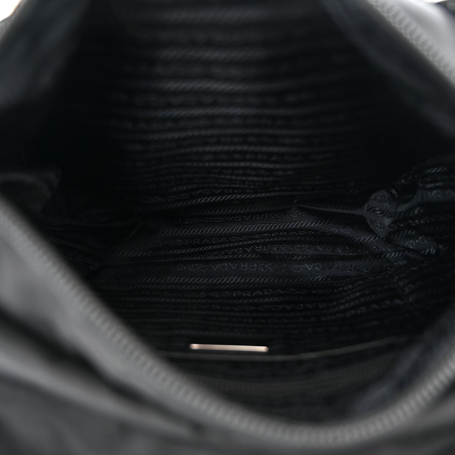 Prada Nylon Vela Saffiano Single Buckle Messenger Shoulder Bag Black 5 of 10