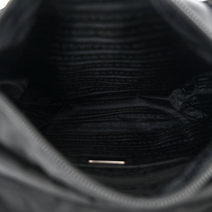 Prada Nylon Vela Saffiano Single Buckle Messenger Shoulder Bag Black 5 of 10