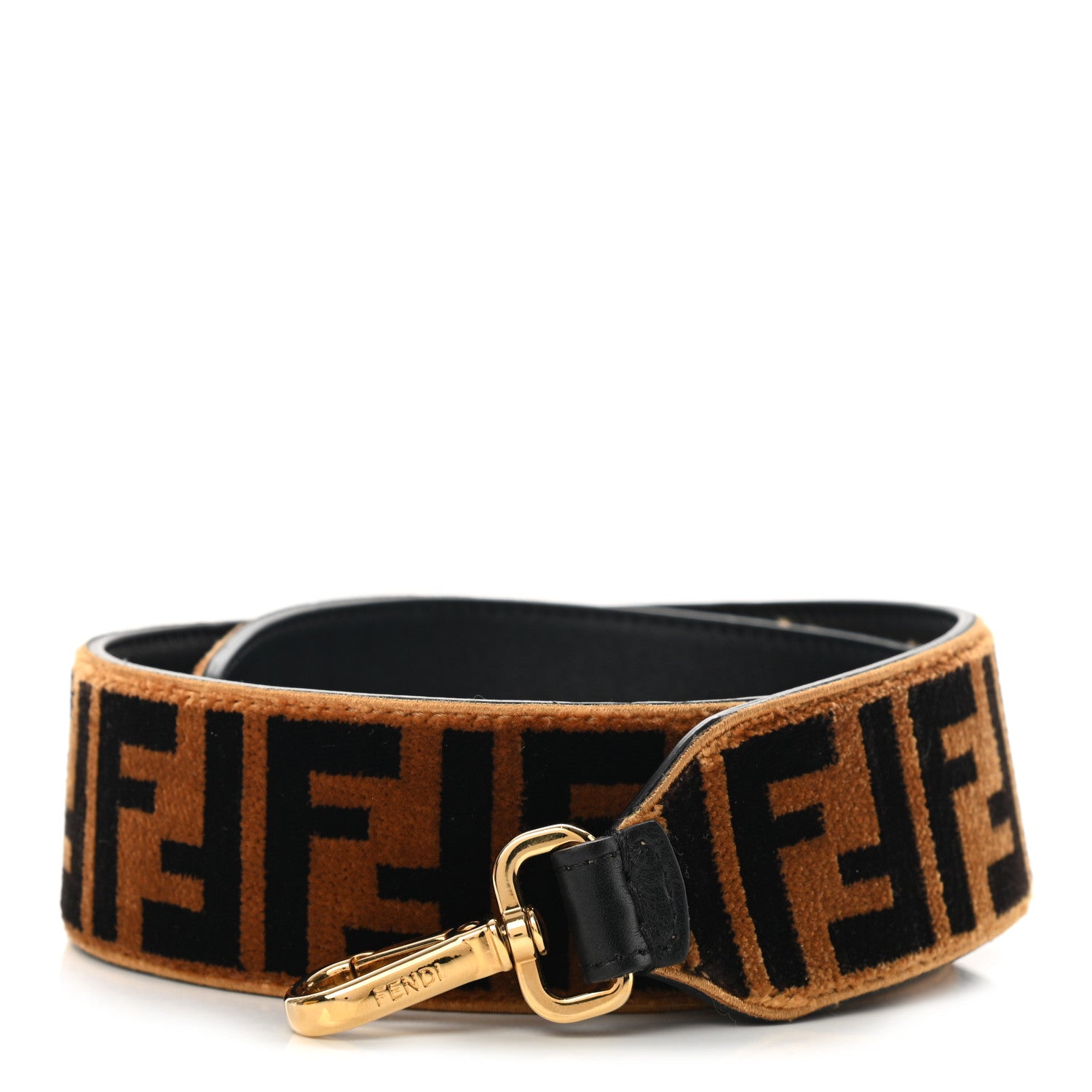 Fendi Velvet Tapestry FF Strap You Tobacco 1 of 6
