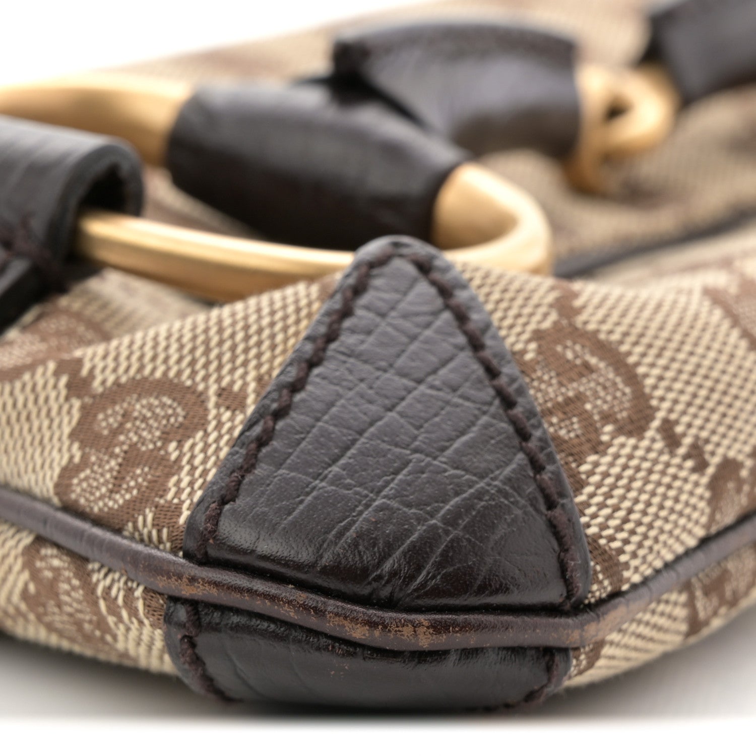 Gucci Monogram Horsebit Clutch Dark Brown 9 of 10