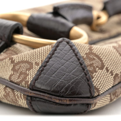Gucci Monogram Horsebit Clutch Dark Brown 9 of 10