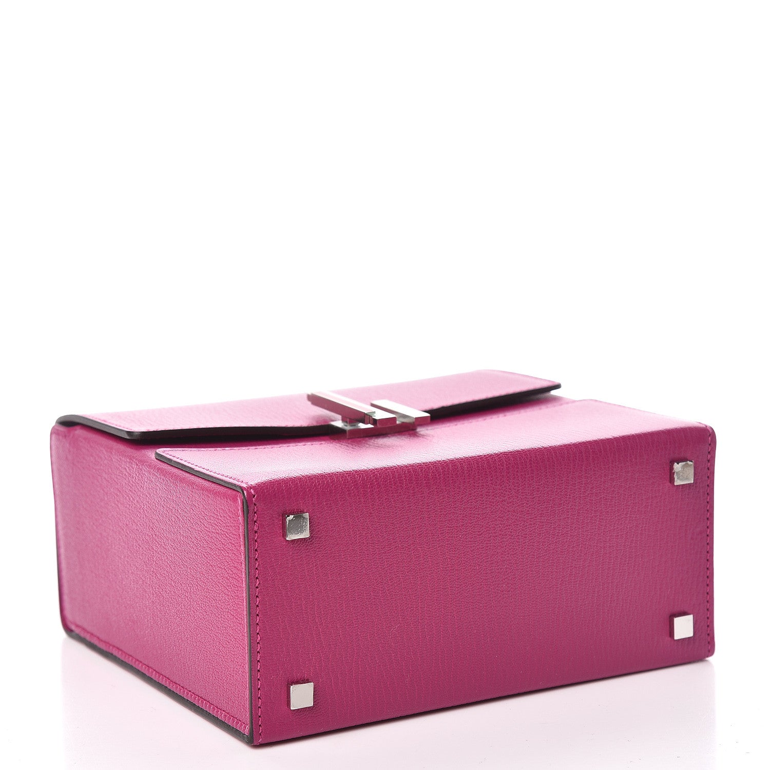 Hermes Chevre Mysore Enamel Cinhetic Boxy Top Handle Bag Rose Pourpre 4 of 13