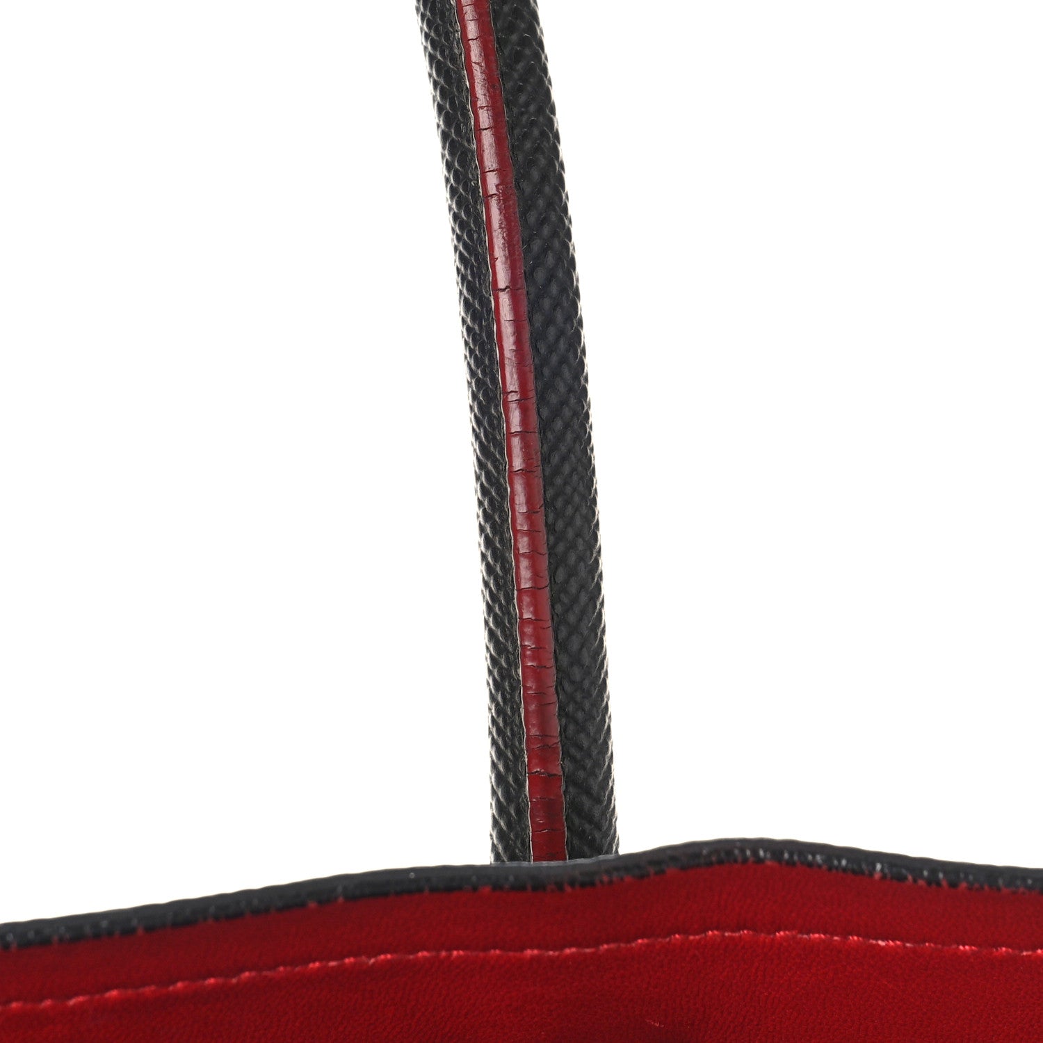 Prada Saffiano Cuir Medium Double Bag Black Fuoco 12 of 13