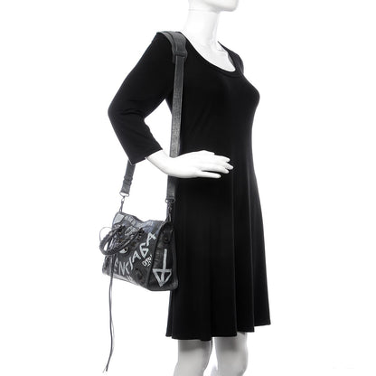 Balenciaga Agneau Arena Graffiti All Over Classic Hardware S City Gris Fossile White 2 of 7