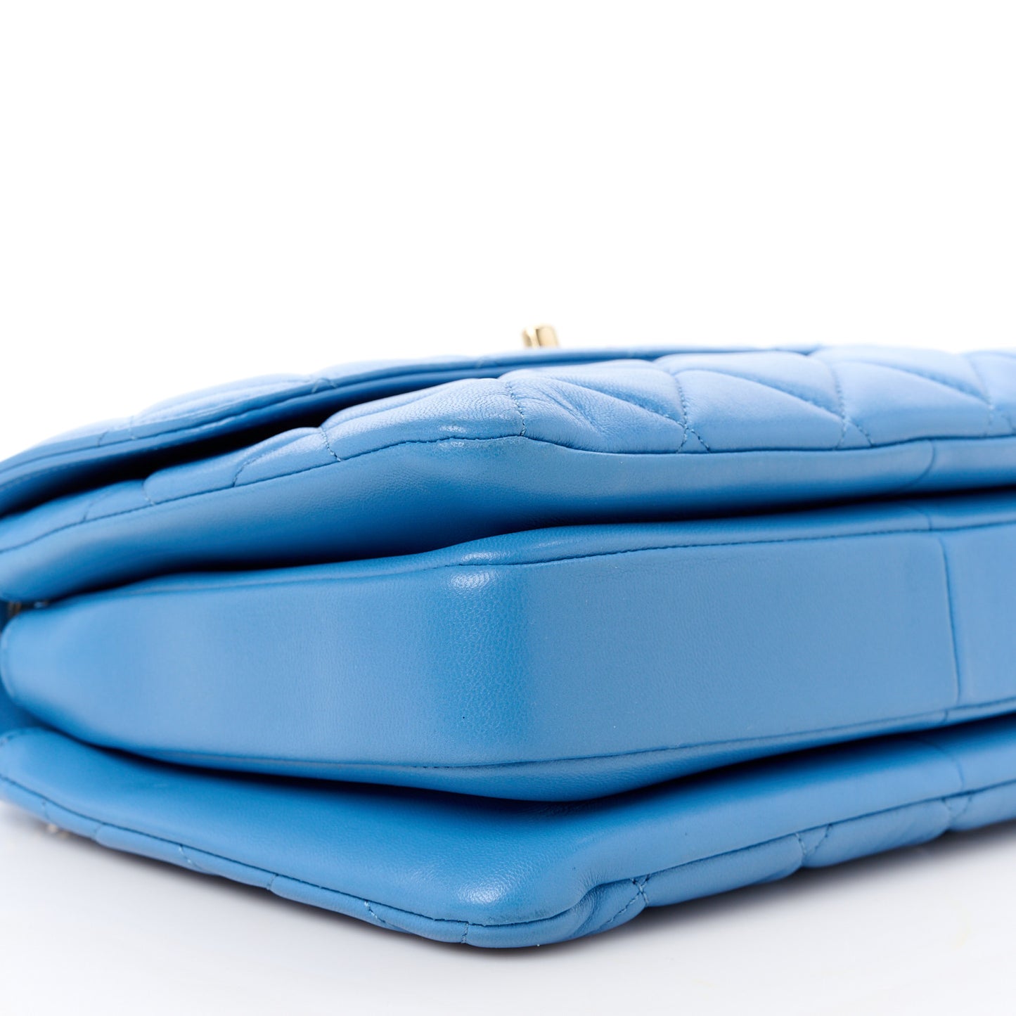 Lambskin Quilted Small Trendy CC Dual Handle Flap Bag Blue