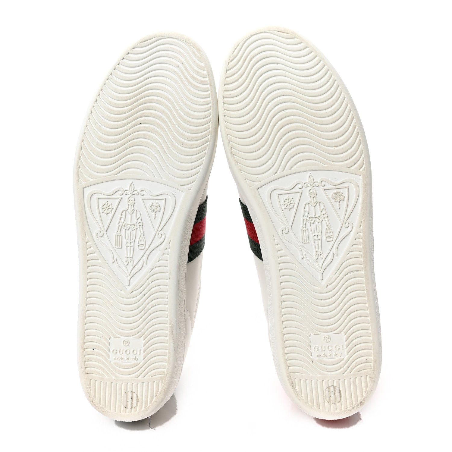 Gucci Calfskin Ayers Bee Embroidered Womens Ace Sneakers 41 White Green 5 of 8