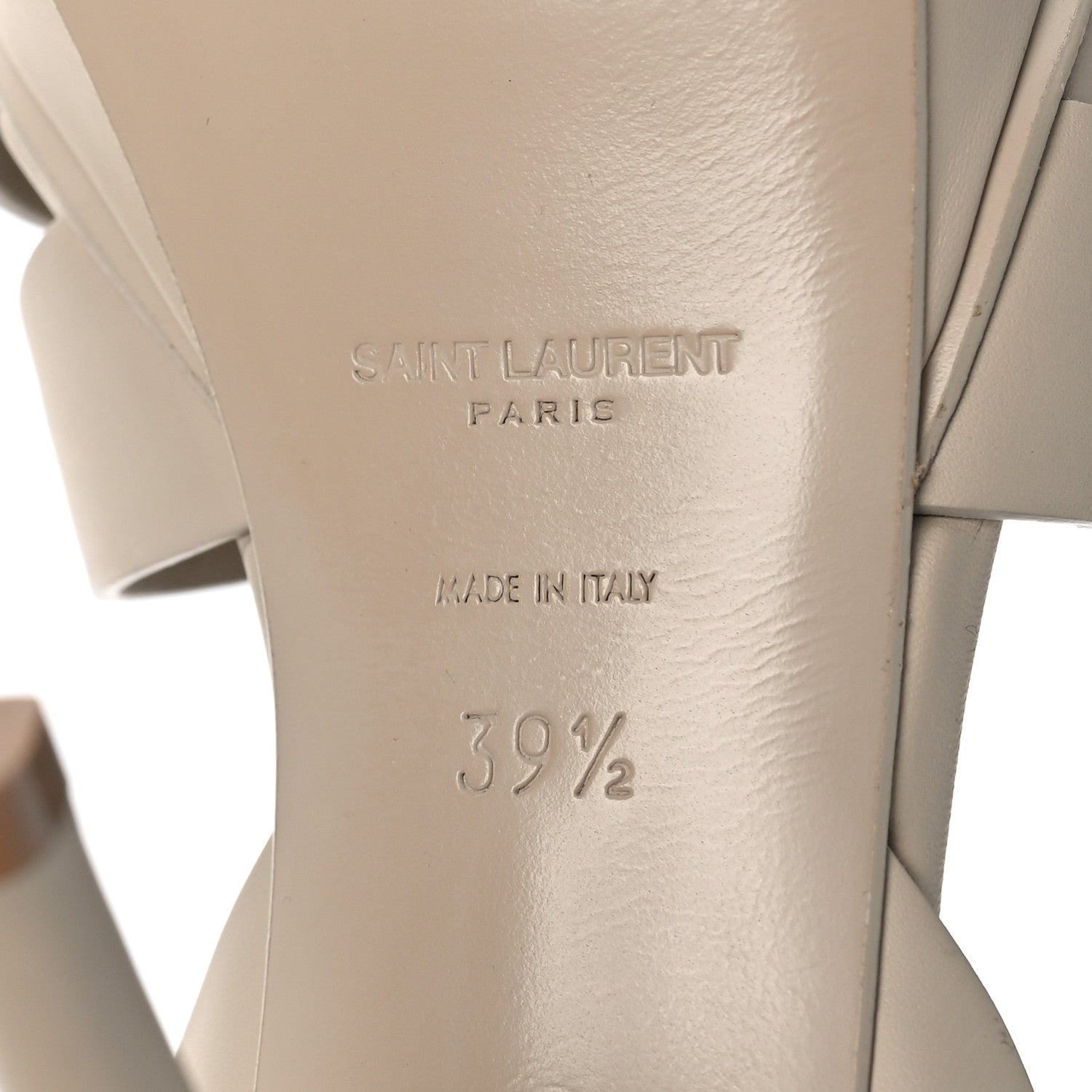 Saint Laurent Calfskin Tribute 75 Platform Sandals 39.5 Nude Powder 7 of 11