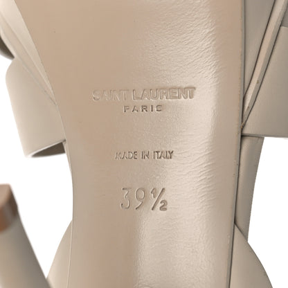 Saint Laurent Calfskin Tribute 75 Platform Sandals 39.5 Nude Powder 7 of 11